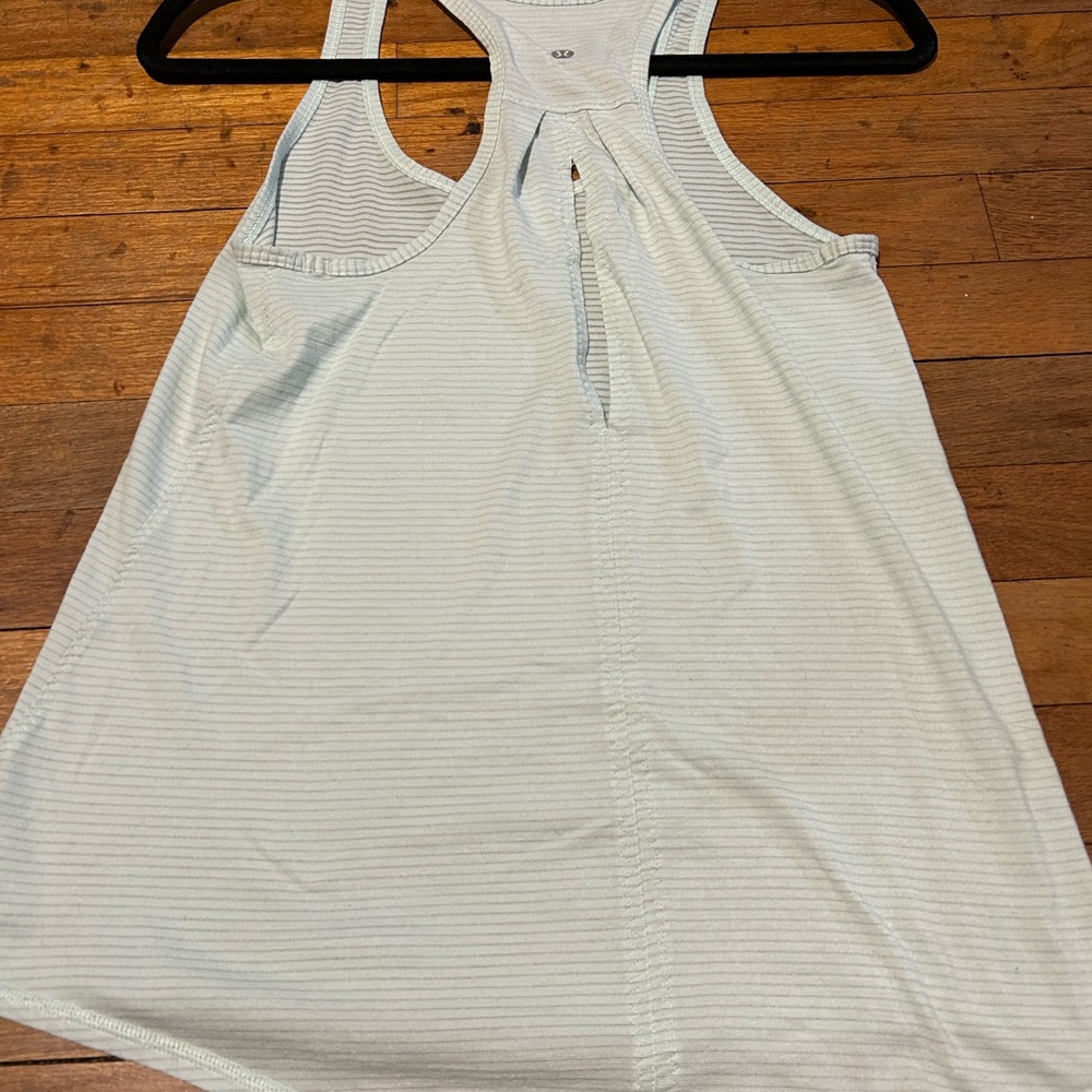lululemon athletica Light Gray Striped Tank Top